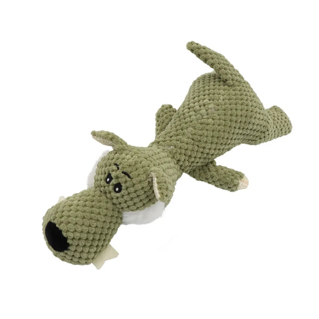Pet Plush Corn Fleece Squeaky Toy Chew Teeth Cleaning For Dogs Puppies Safe Soft - Green