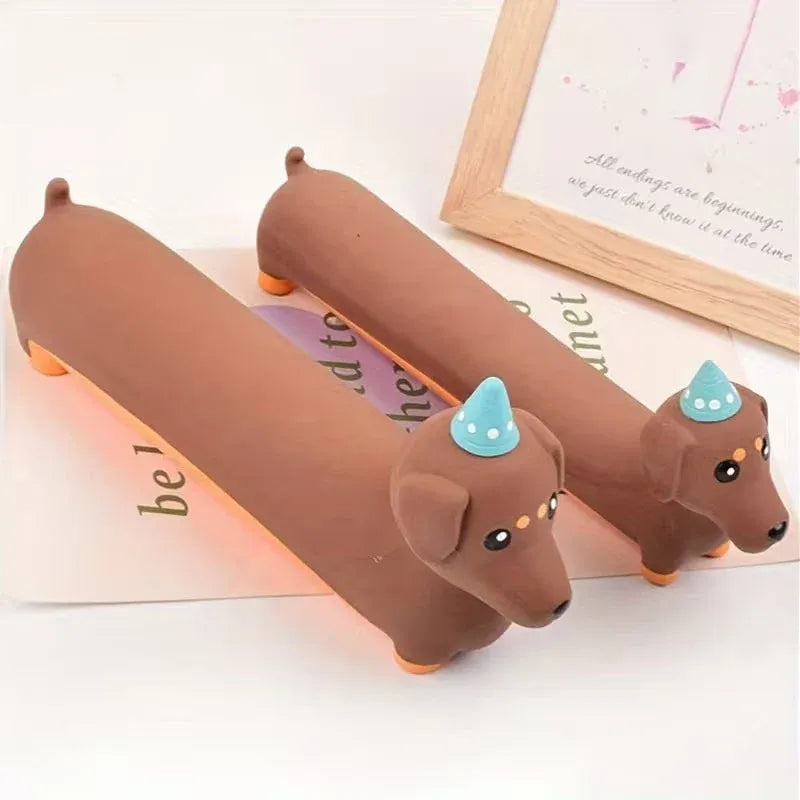 Indoor Pet Latex Squeaky Dachshund Dog Toy Interactive Boredom Relief Chew Toy