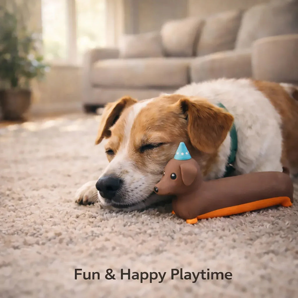 Indoor Pet Latex Squeaky Dachshund Dog Toy Interactive Boredom Relief Chew Toy