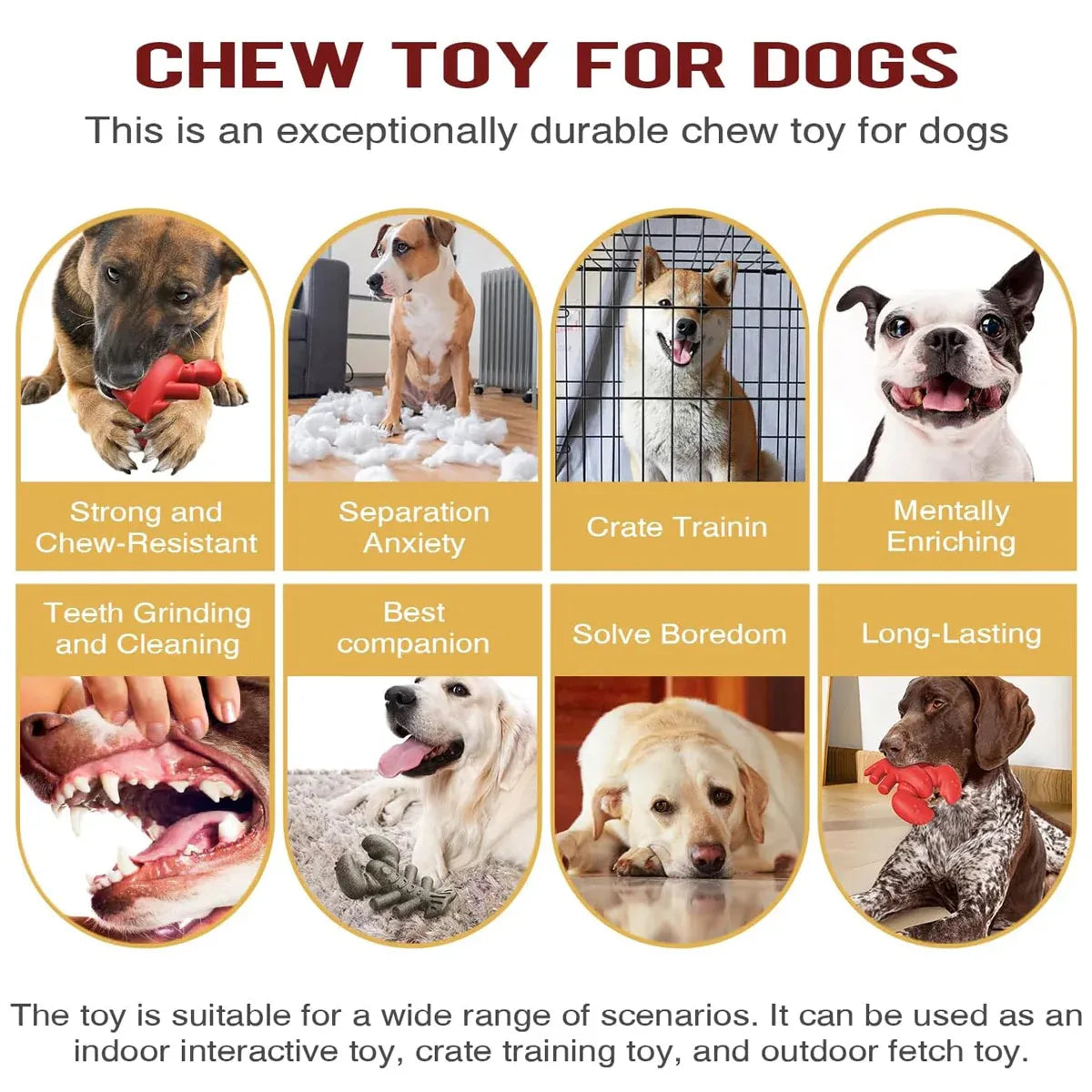 Dog Chew Toy Lobster Shape Teething Stick Durable Bite Toy for Puppy Pet Dental