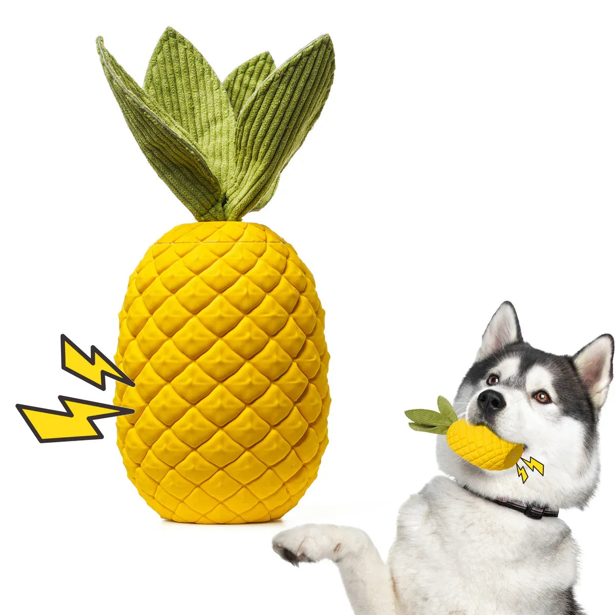 Dog Rubber Pineapple Toy Bite Molar Tooth Interactive Sound Resistant Pet Toy