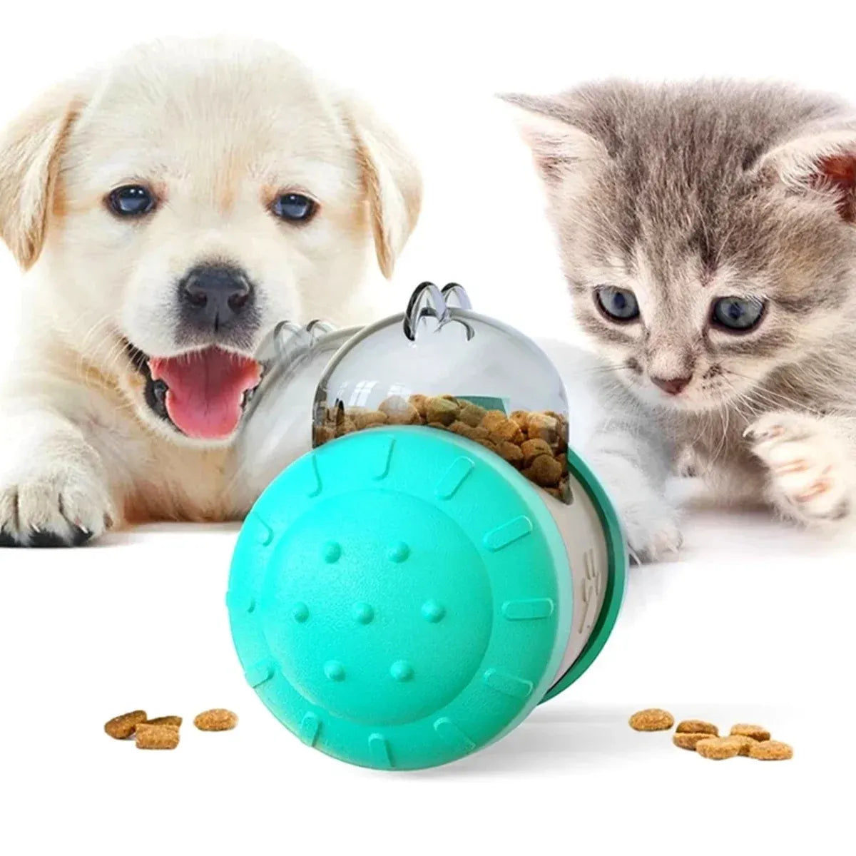 Pet Swing Dispensing Toy for Dogs Chew Resistant Interactive Slow Feeding Play - Pink