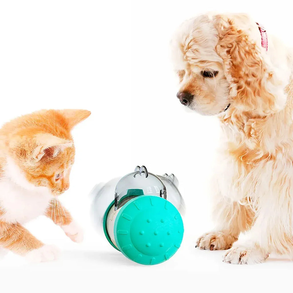 Pet Swing Dispensing Toy for Dogs Chew Resistant Interactive Slow Feeding Play - Pink