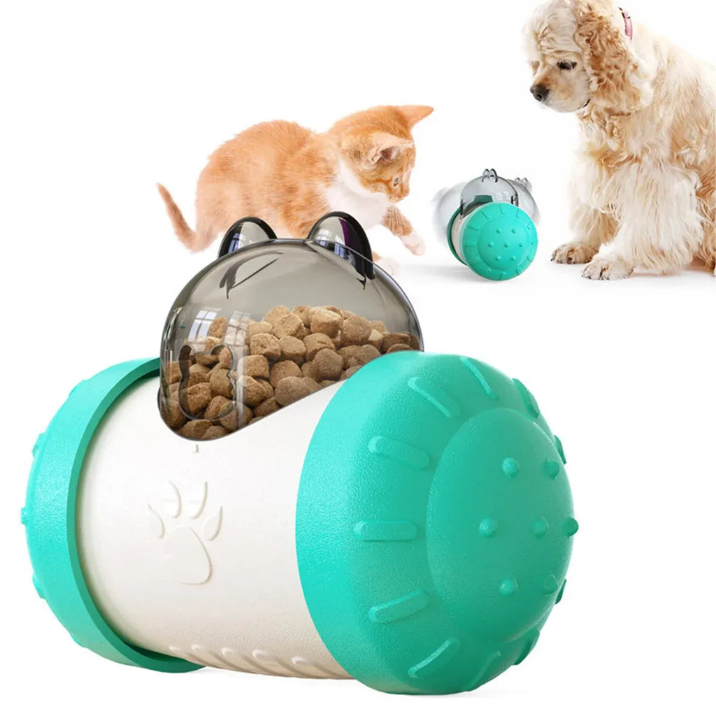 Pet Swing Dispensing Toy for Dogs Chew Resistant Interactive Slow Feeding Play - Pink