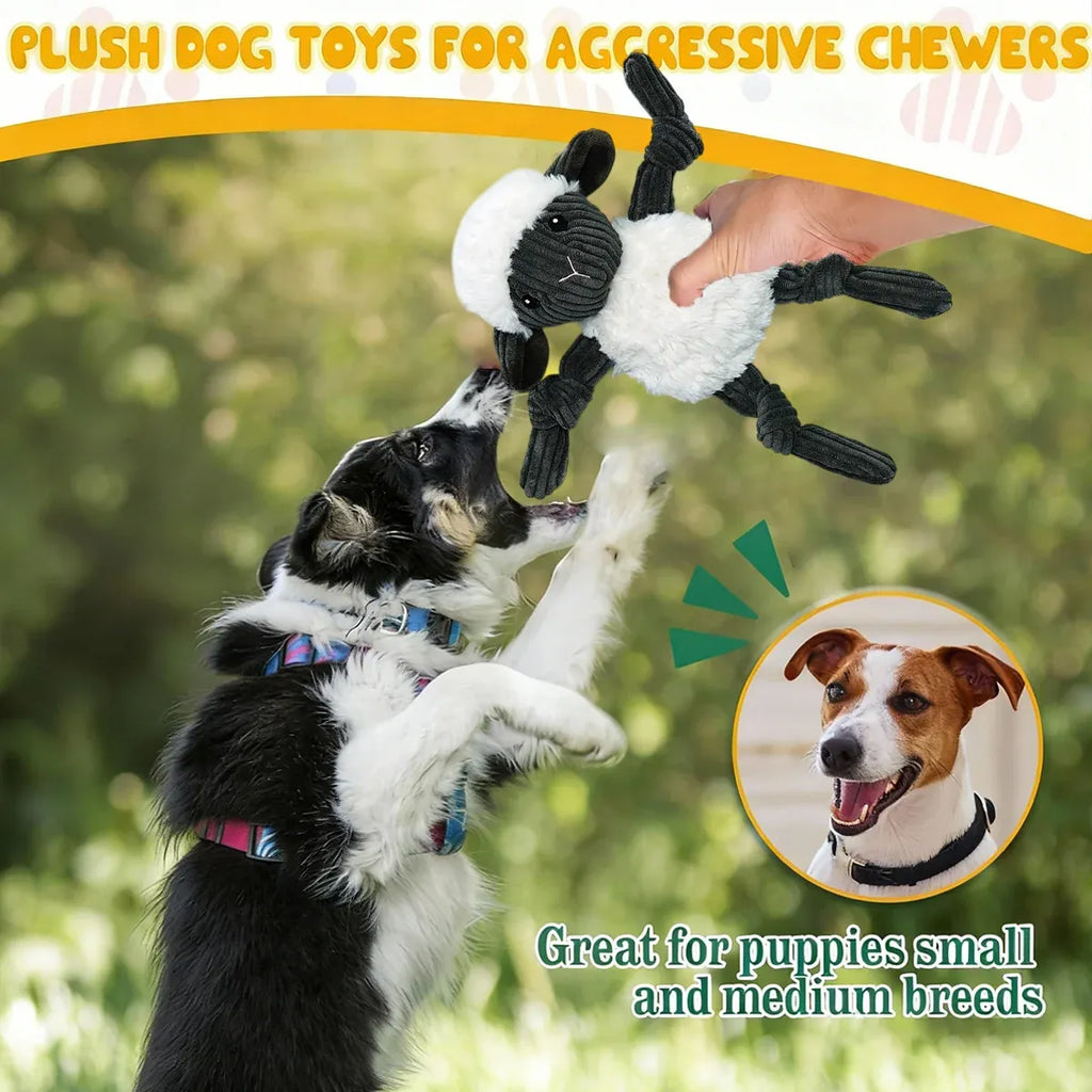 Lamb Shape Pet Chew Toy with Squeaker Soft for Dogs Puppies Play