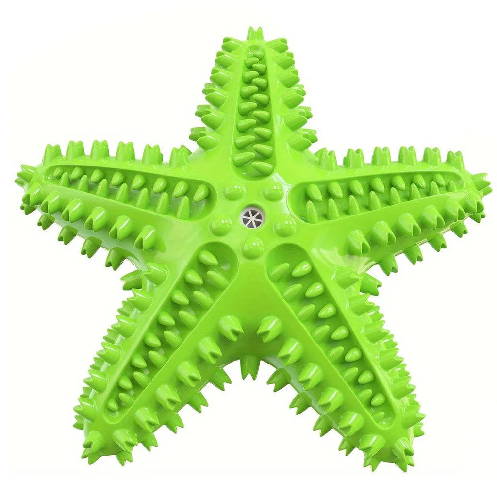 Pet Starfish Floating Dog Toy Audible Water Toy for Dogs Interactive Play Fun - Green
