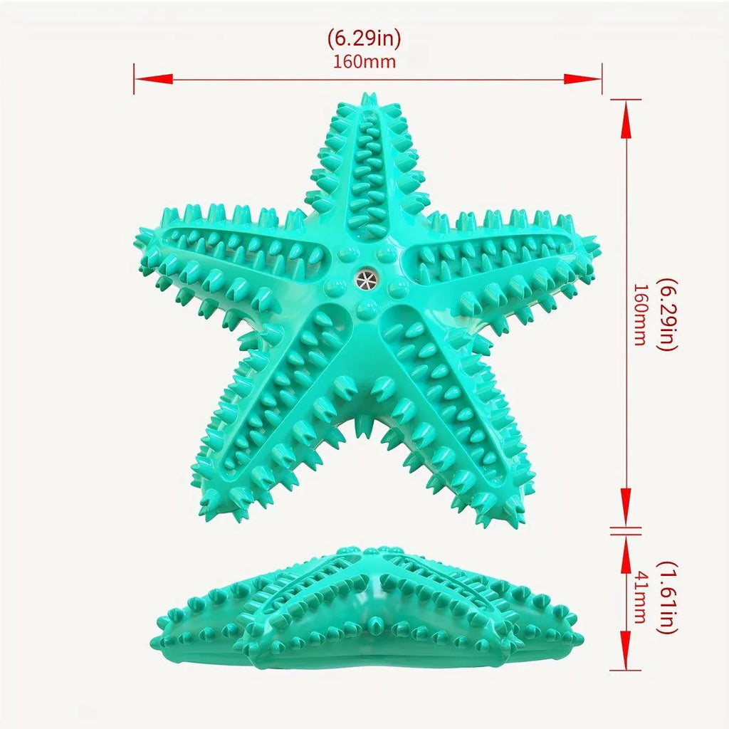Pet Starfish Floating Dog Toy Audible Water Toy for Dogs Interactive Play Fun - Green