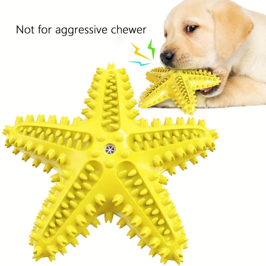 Pet Starfish Floating Dog Toy Audible Water Toy for Dogs Interactive Play Fun - Green