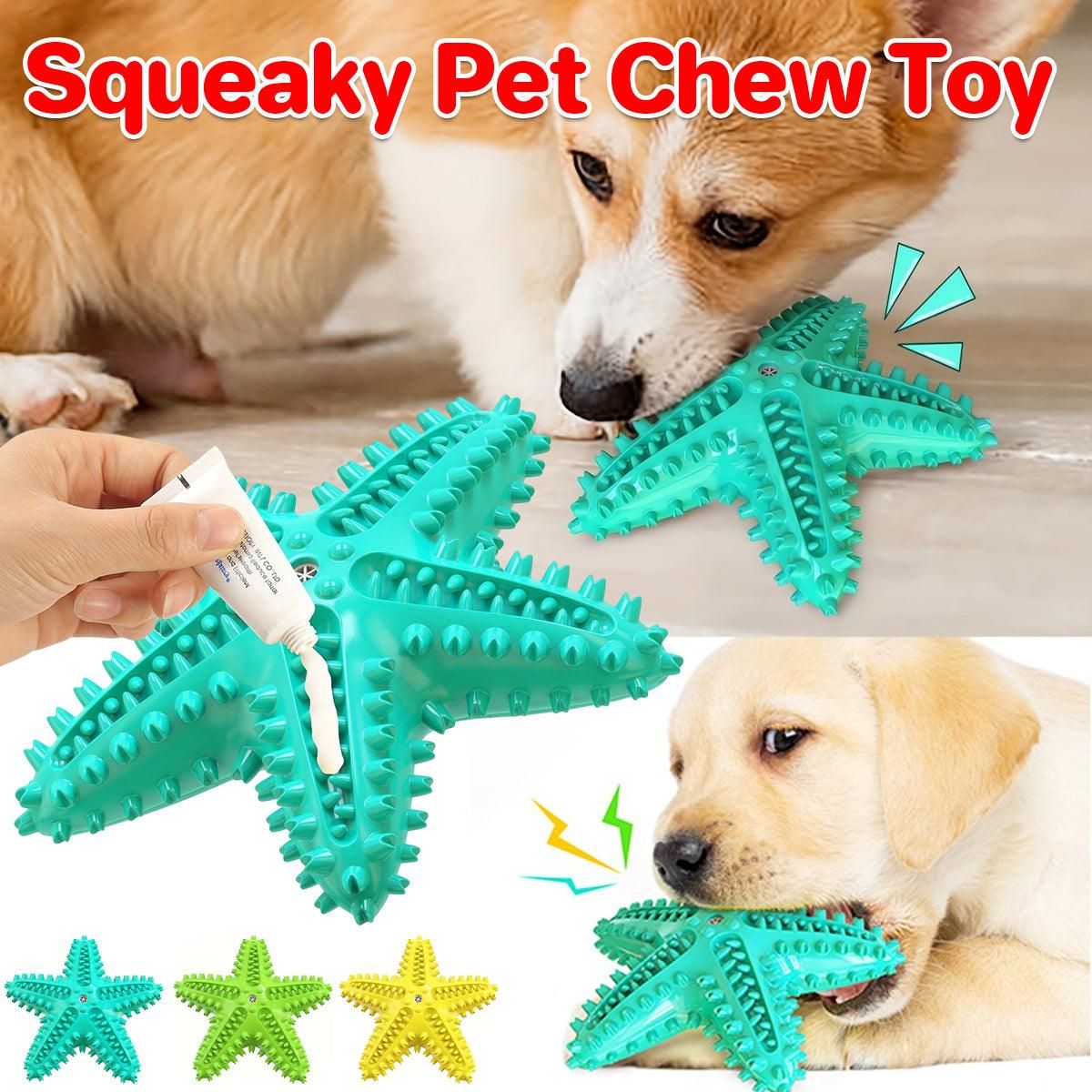 Pet Starfish Floating Dog Toy Audible Water Toy for Dogs Interactive Play Fun - Yellow