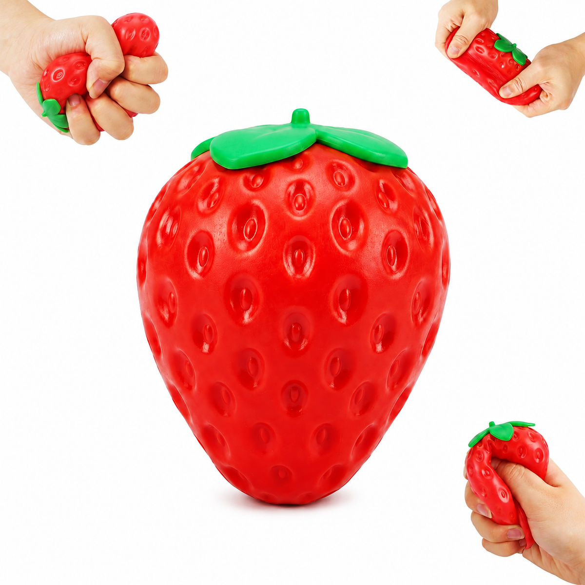 Strawberry Fidget Squeezy Squishy Stress Relief Sensory Toy Fun Berry Fruit