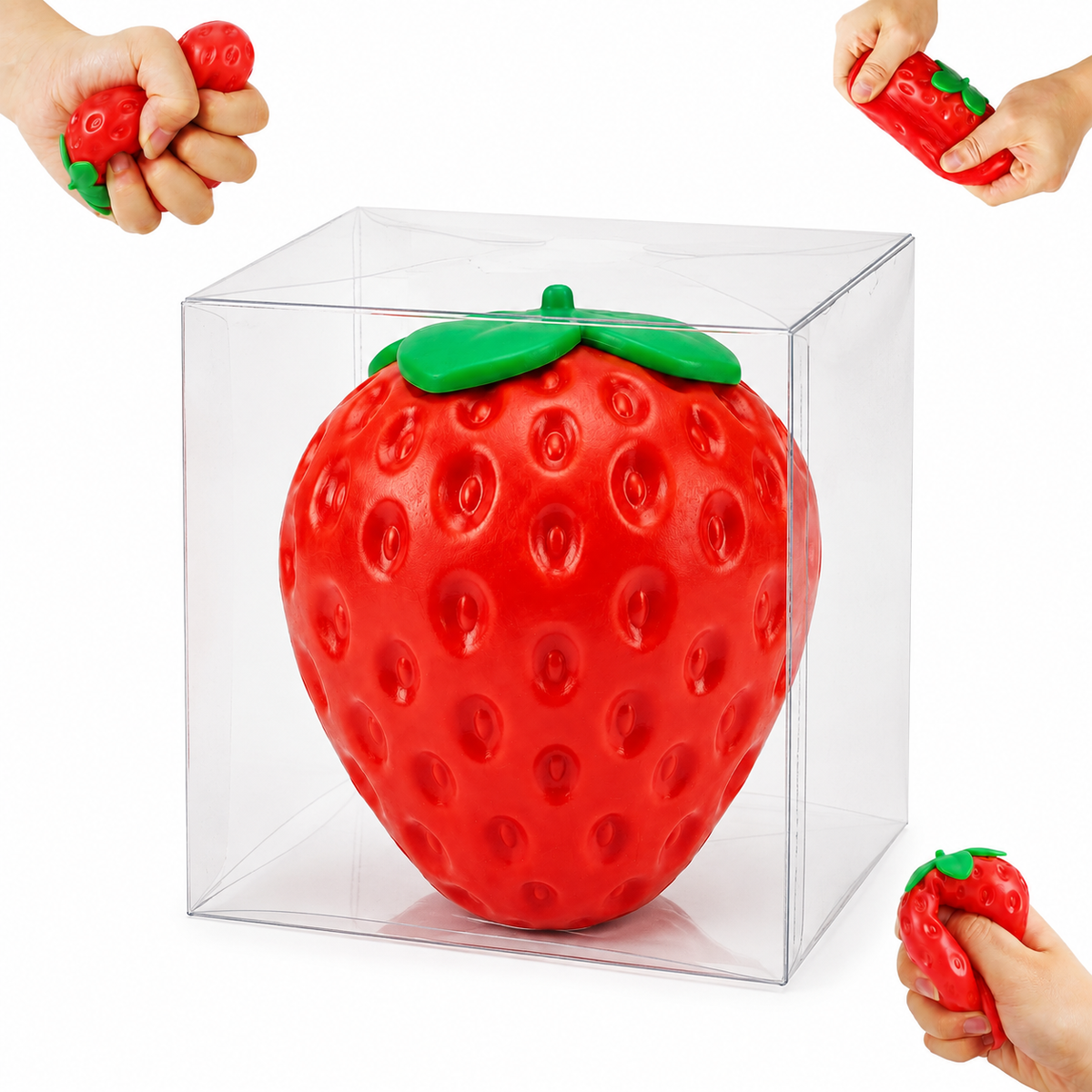 Strawberry Fidget Squeezy Squishy Stress Relief Sensory Toy Fun Berry Fruit