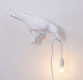 White Bird Left Wall Lamp Nordic Resin Bird Wall Lamp - Creative Animal Bedside Decorative USB Night Light, Stylish Bird Perched Lamp for Bedroom and Living Room