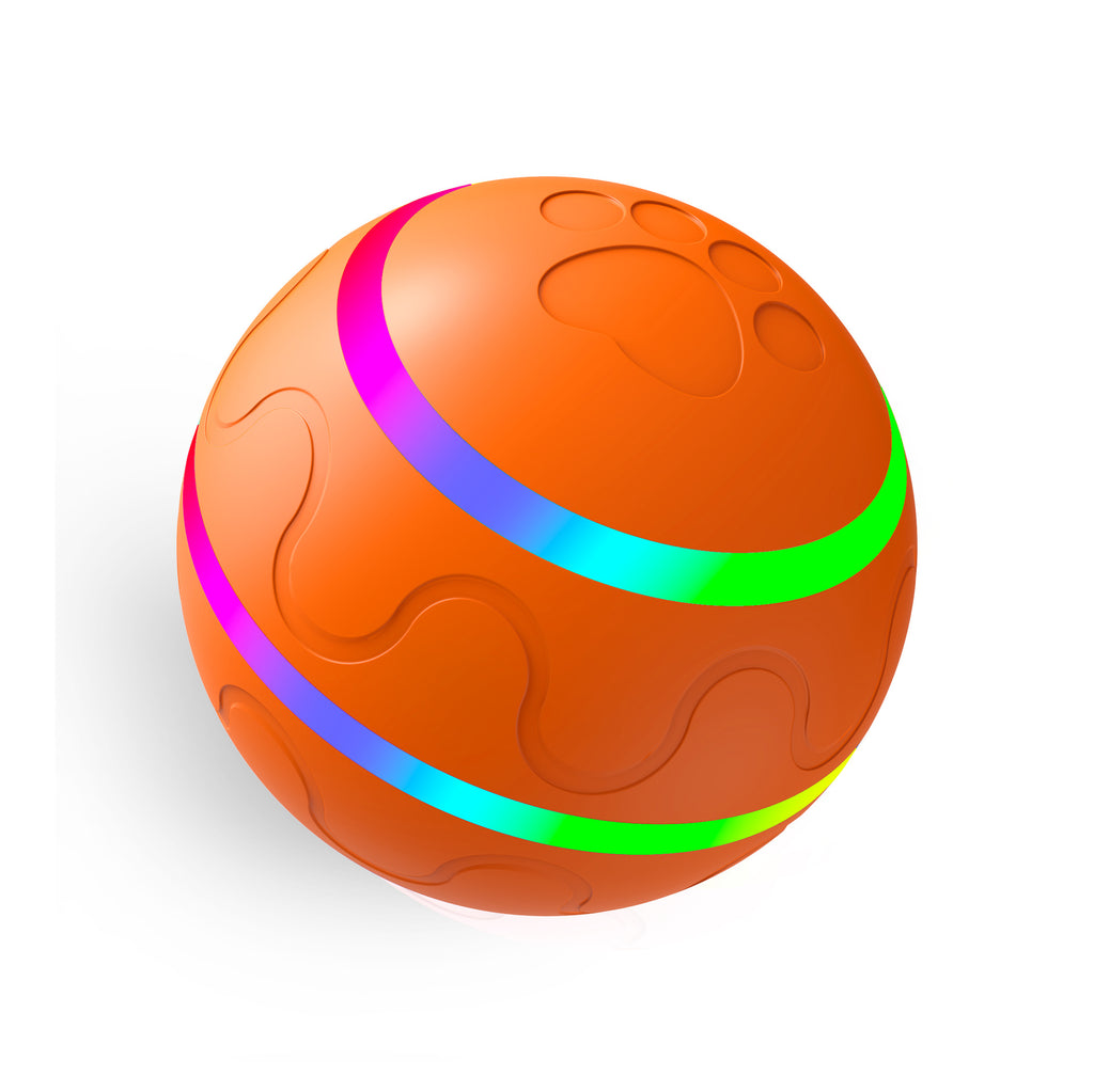 Orange Durable TPU Smart Interactive Electric Pet Toy Ball - Automatic Bouncing Dog & Cat Chew Toy, Shaking Smart Activated
