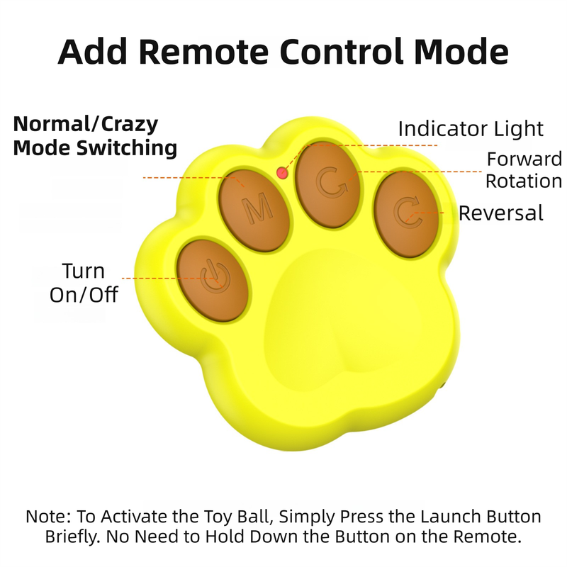 Yellow Durable TPU Smart Interactive Electric Pet Toy Ball - Automatic Bouncing Dog & Cat Chew Toy, Shaking Smart Activated