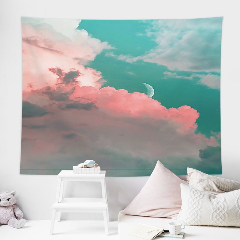 A pattern of sunset clouds outside the window Wall Tapestry 200x150cm - Soft Plush Fabric Hanging for Bedroom, Living Room, Dorm Decor - Includes Mounting Kit for Easy Installation