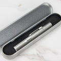 Grey Metal Laser Cat Toy Pen Set - 2 Piece USB Rechargeable 3-in-1 Laser Pointer with UV Light and LED Torch in Gift Tin Box