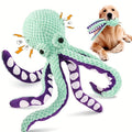 2-Pack Green Plush Octopus Dog Toy with Squeaker - Interactive Chew Toy for Small, Medium & Large Dogs - Durable, Teeth-Cleaning & Boredom-Relief Pet Toy (35cm)