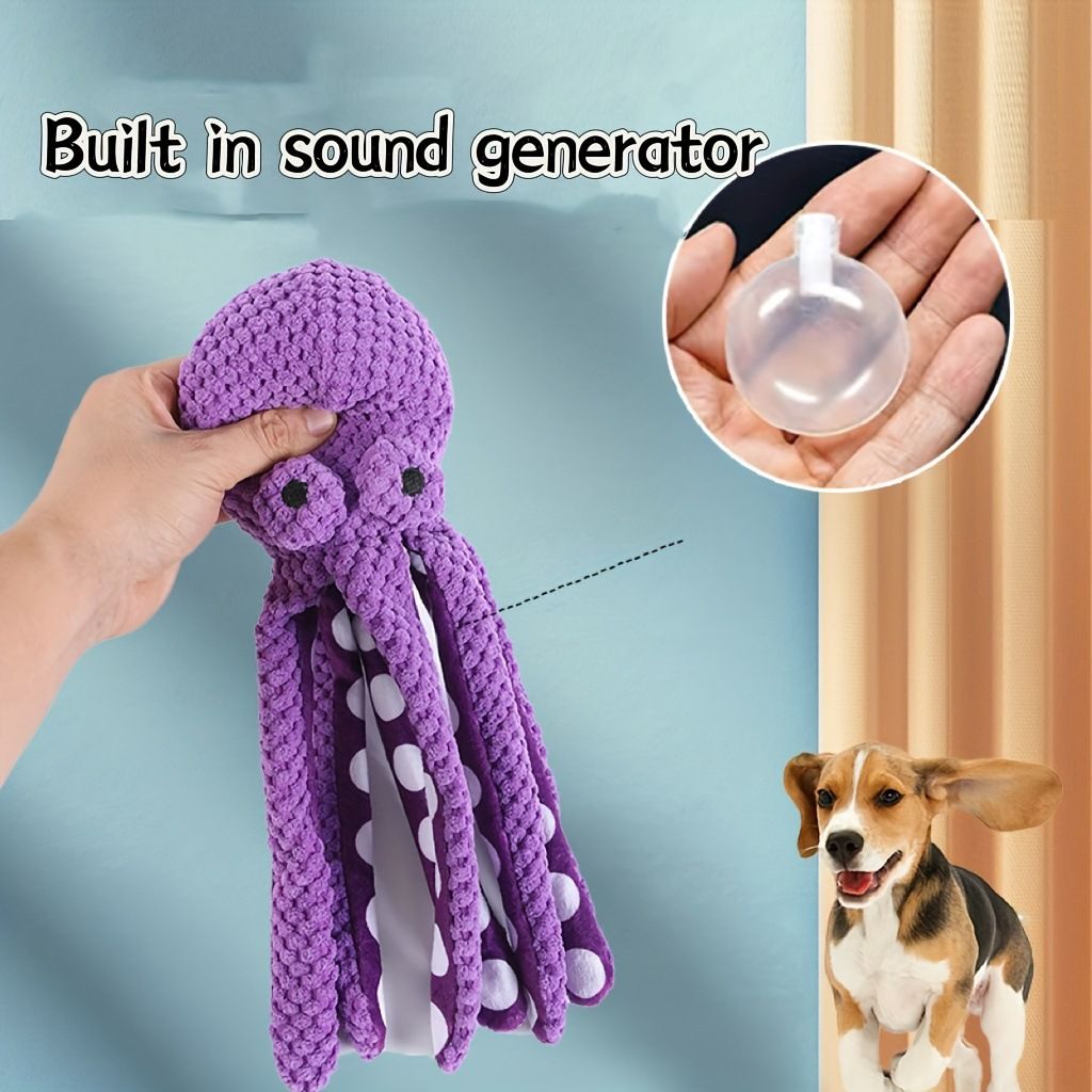 2-Pack Green Plush Octopus Dog Toy with Squeaker - Interactive Chew Toy for Small, Medium & Large Dogs - Durable, Teeth-Cleaning & Boredom-Relief Pet Toy (35cm)