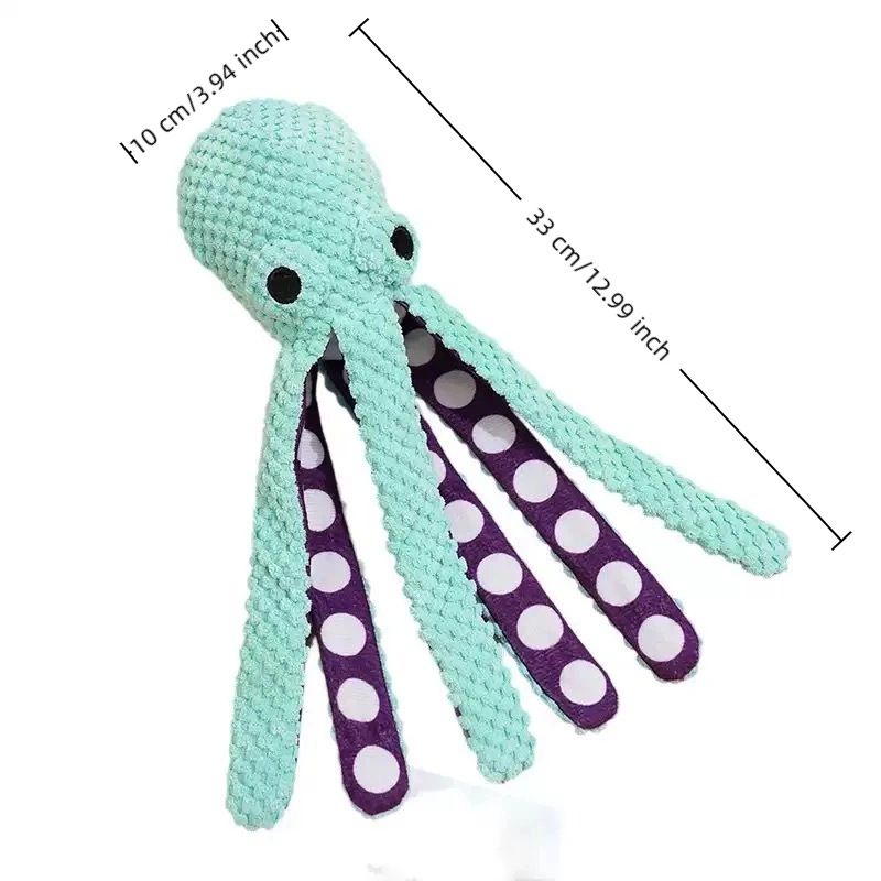 2-Pack Purple Plush Octopus Dog Toy with Squeaker - Interactive Chew Toy for Small, Medium & Large Dogs - Durable, Teeth-Cleaning & Boredom-Relief Pet Toy (35cm)