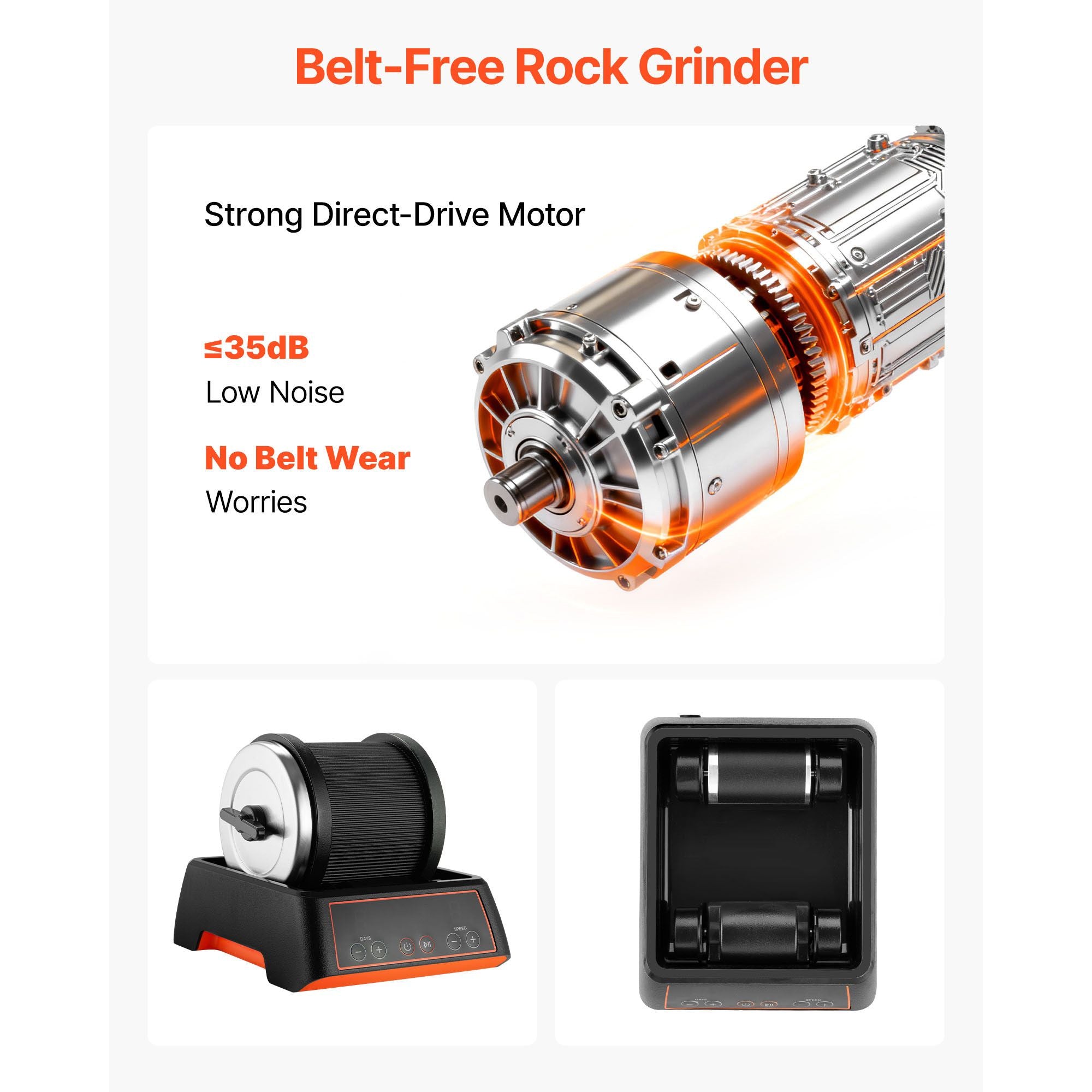 Rock Tumbler Kit, 2 lbs Rock Polishing Kit, 4 Speed Settings 9-Day Polishing Timer Stone Polishing Kit, Rock Polisher with Rough Gemstones and Polishing Grits, Rock Polisher for Adults Kids