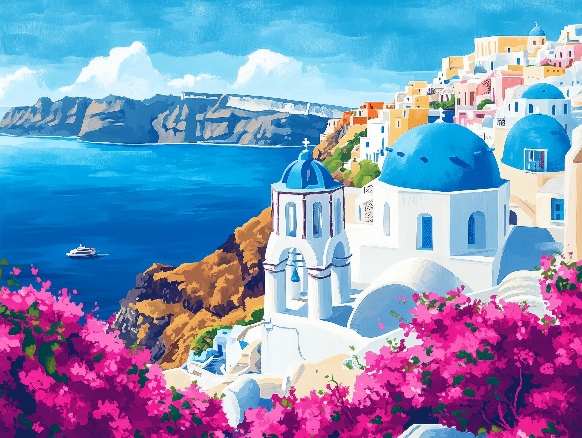 Santorini Dreams - Paint by Numbers Kit