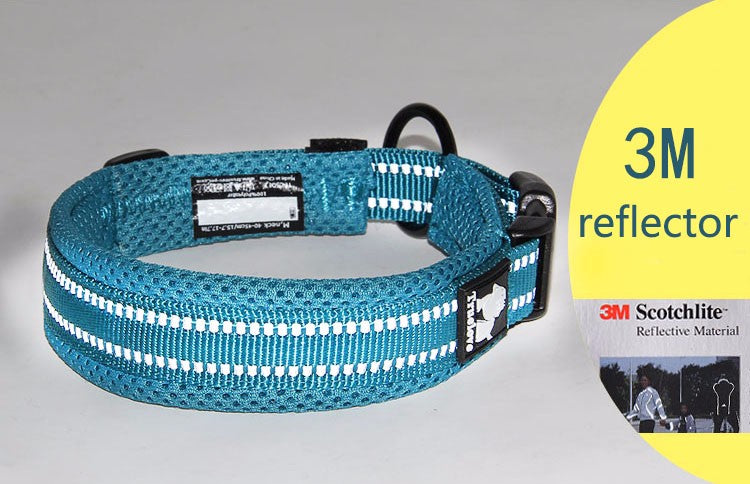 Dog Collar Heavy Duty Adjustable Nylon Reflective Padded