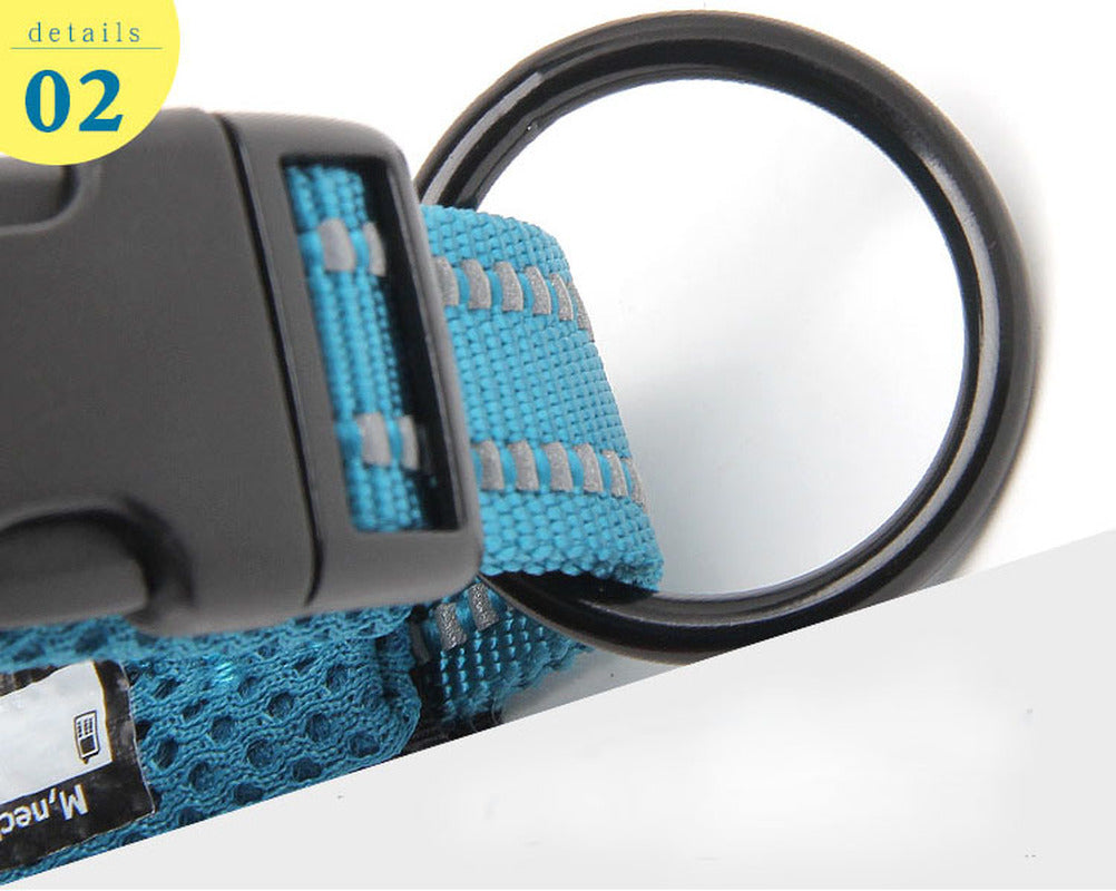 Dog Collar Heavy Duty Adjustable Nylon Reflective Padded